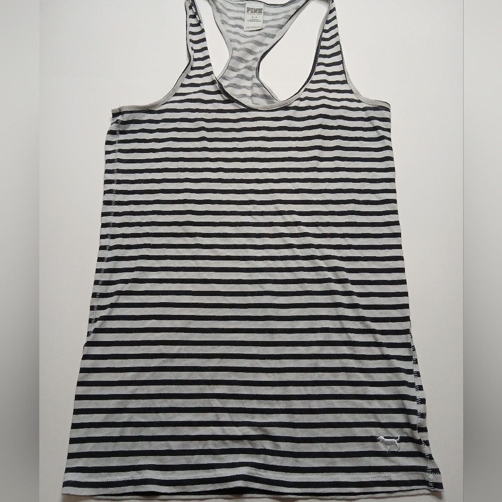 PINK Victoria's Secret Striped Black and White‎ Women's Tank Top Sleepwear